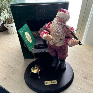 Vintage Kurt Adler 3 piece “Santa Fiddler” figurine